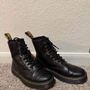 Dr doc martens black Leather Lace-Up Boots